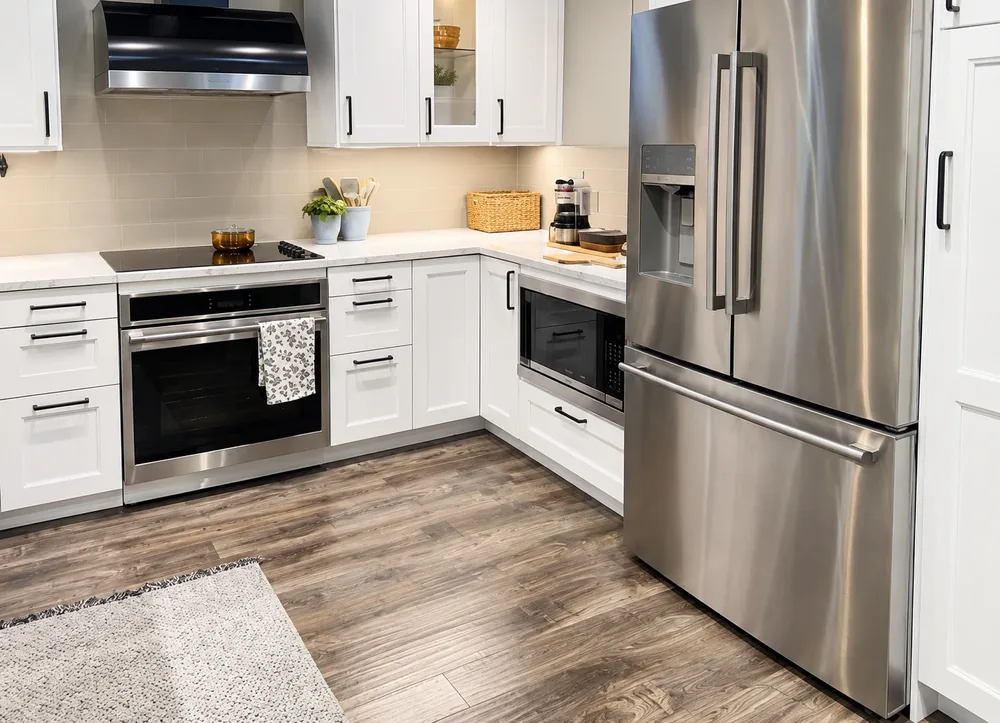 Full stainless appliance suite installed in a San Diego kitchen by AllPro AG